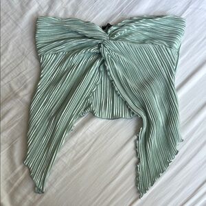 Mint Green Pleated Strapless Top